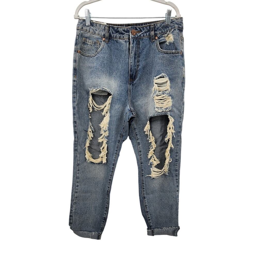 NEW NWT Cotton On High Rise Mom 90s Destroyed Jeans Size 10